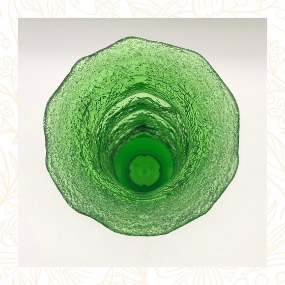 Vintage Green Glass Reversible Candlestick Vase - Picture 2 of 5